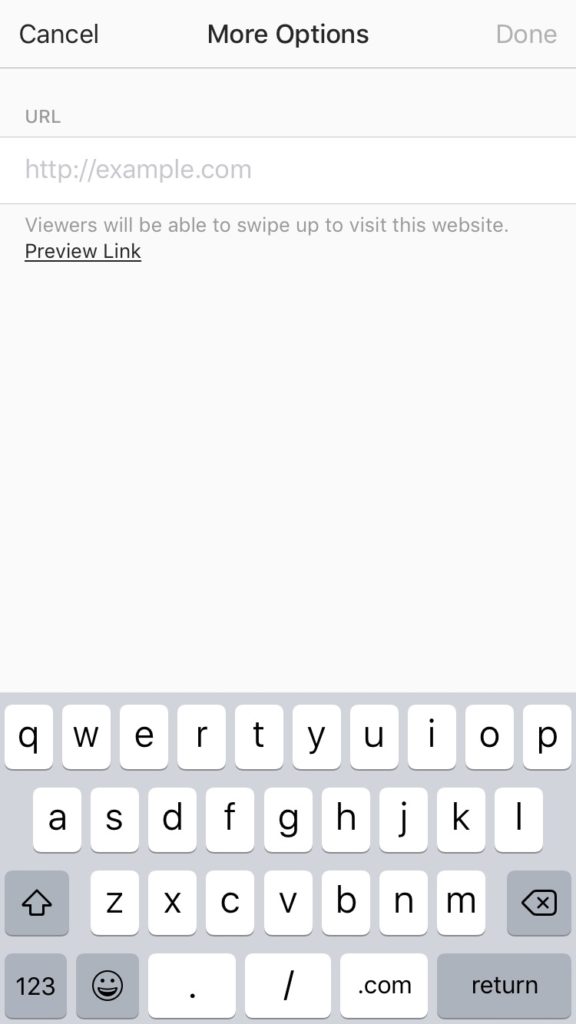 How to add a link to an instagram story