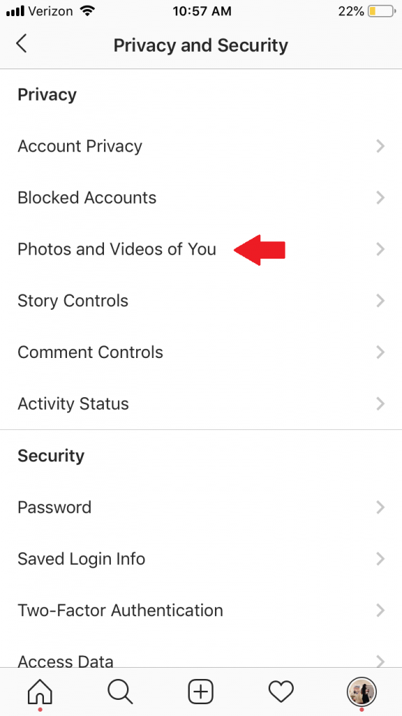 untag yourself on instagram