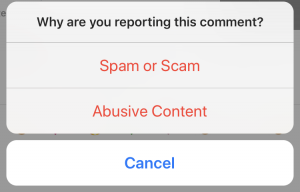 report on instagram