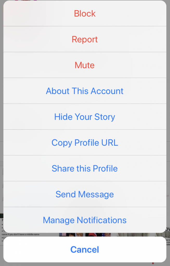 report instagram account