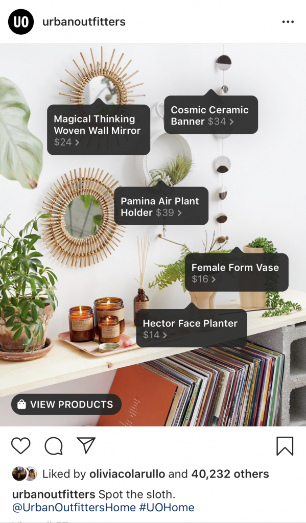 shoppable instagram post