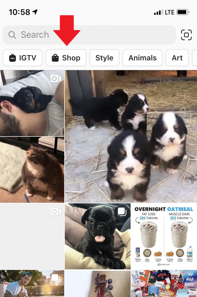 explore shop tab