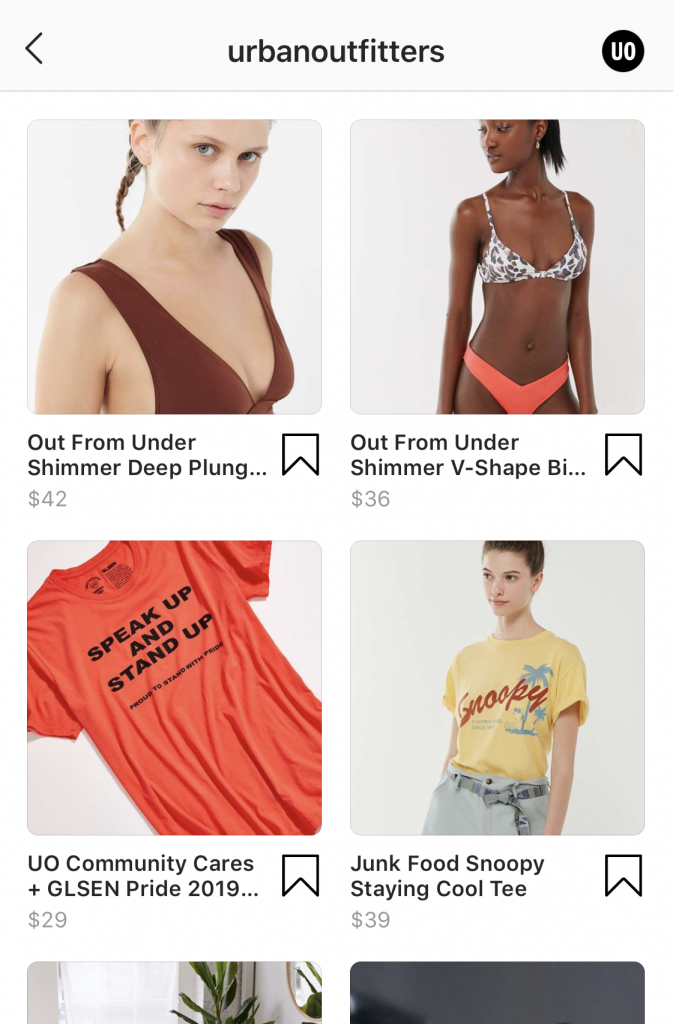 instagram shop tab